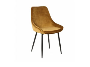 chaise de salle à manger mirano en velours jaune