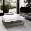 Table basse en mdf laqué pour le salon blanc et gris