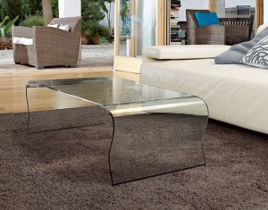 Table basse en verre courbée à chaud
