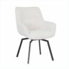 Fauteuil ou chaise confortable en tissu écru