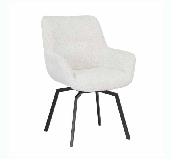 Fauteuil ou chaise confortable en tissu écru