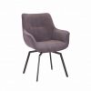 Chaise pivotante velours côtelé gris