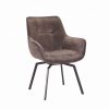 Chaise pivotante velours taupe