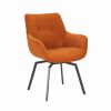Chaise pivotante en velours côtelé orange