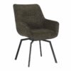 Fauteuil pour salle à manger en tissu vert