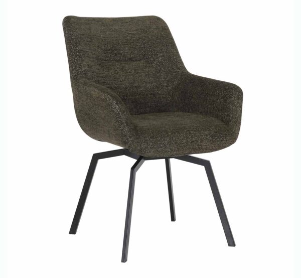 Fauteuil pour salle à manger en tissu vert