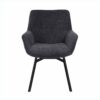 Chaise salle à manger tissu gris foncé