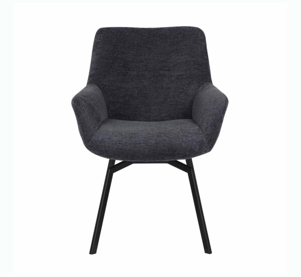 Chaise salle à manger tissu gris foncé