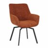Chaise confortable comme un fauteuil en tissu cognac