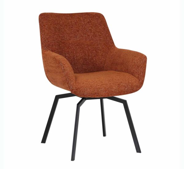 Chaise confortable comme un fauteuil en tissu cognac