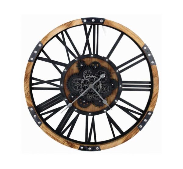 Horloge avec rouages mobiles - 75 cm