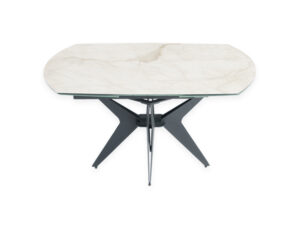 Table en céramique avec rallonges intégrées couleur marbre