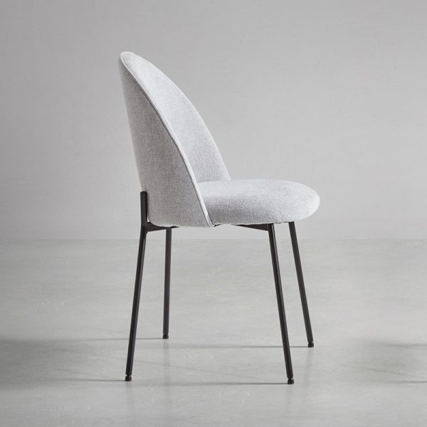 chaise de salle à manger tissus gris clair