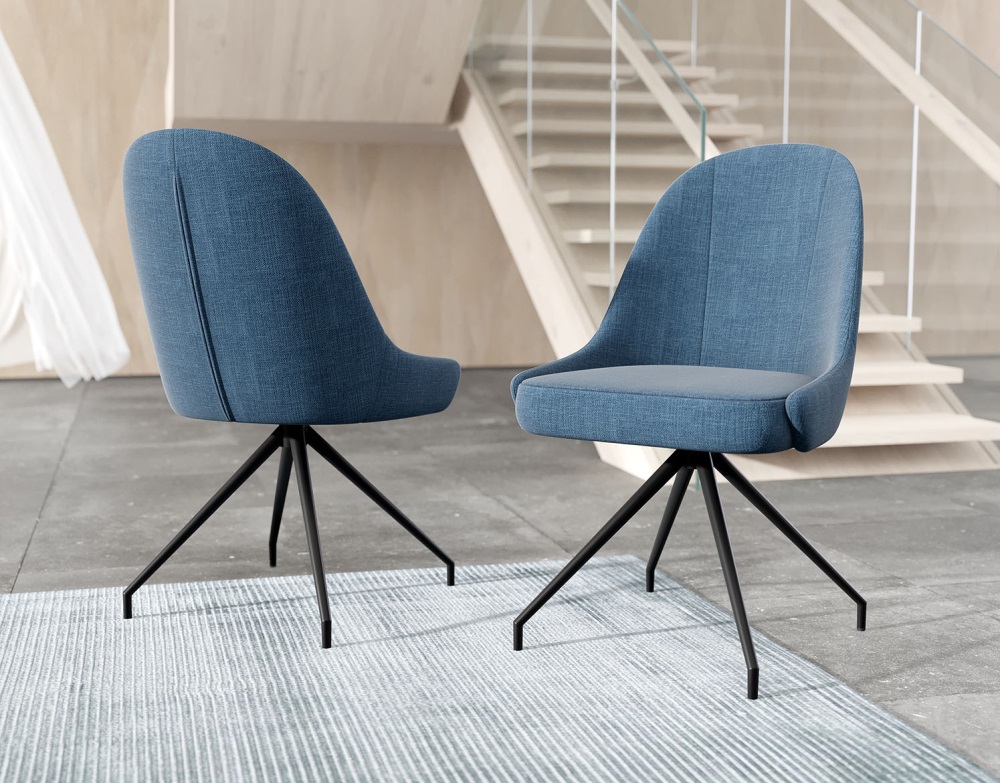 Chaise pivotante CLINTY Coloris chaises Bleu