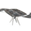Table en céramique boomerang avec pieds gris métal