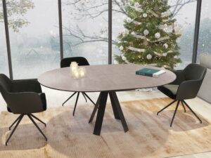 Table ronde en céramique avec rallonge