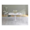 Table céramique marbre avec pied acier blanc mat