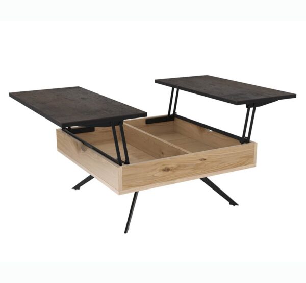 Table basse pivotante à 360° et plateaux en céramique acier