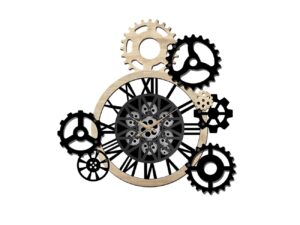 Horloge avec rouages décoratif