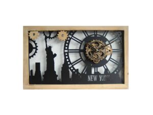 Horloge avec engrenages mobiles New-York