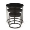 Lot de 3 tables basses avec des tablettes rondes de couleurs noires