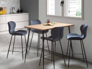 4 tabourets hauts en velour
