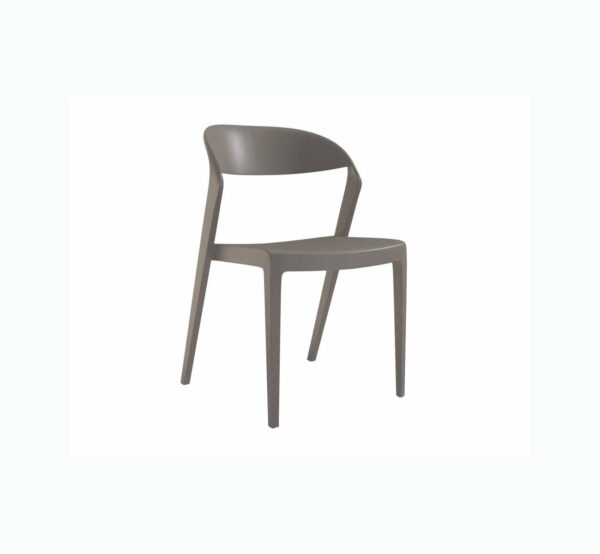 Chaise de terrasse entièrement en polypropylène coloris taupe