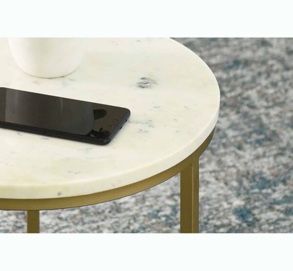 Plateau de la table d'appoint JARNO en marbre blanc
