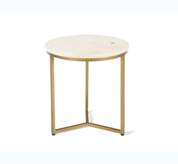 Table d'appoint marbre et métal doré