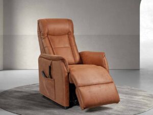 Fauteuil releveur lift tissu couleur camel