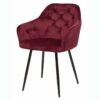 Chaise capitonnée couleur velours bordeaux