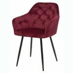 Chaise capitonnée couleur velours bordeaux