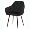 Chaise en velours noir avec capitons