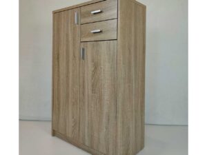 Grande commode de 110x72x36 cm avec 2 portes et 2 tiroirs. Couleur décor chêne sonoma