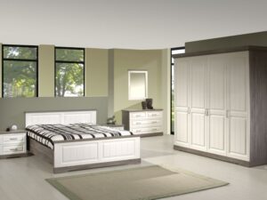 Chambre Ivette. Existe en 3 portes coulissantes ou 2,3 et 4 portes tournantes. Lit en 90, 140, 160 ou 180 cm