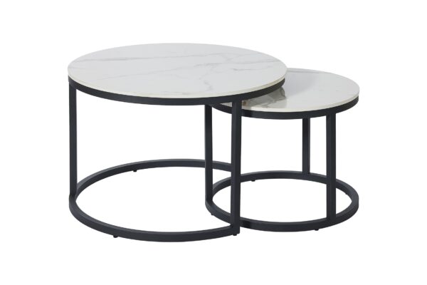 Set de 2 tables basses en céramique JUNE