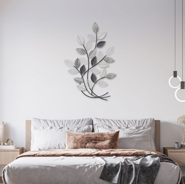 Décoration métallique Feuillage contrasté