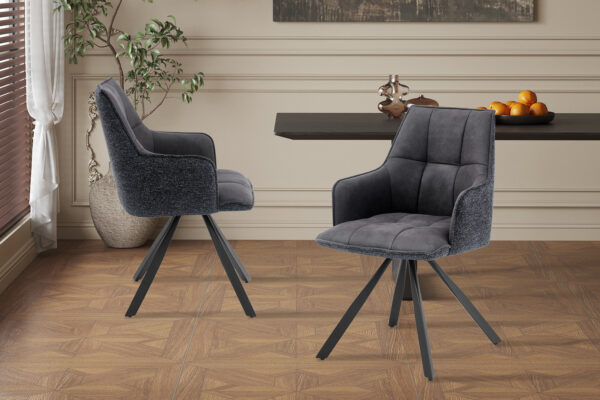 Lot de 2 chaises Solenne pivotantes